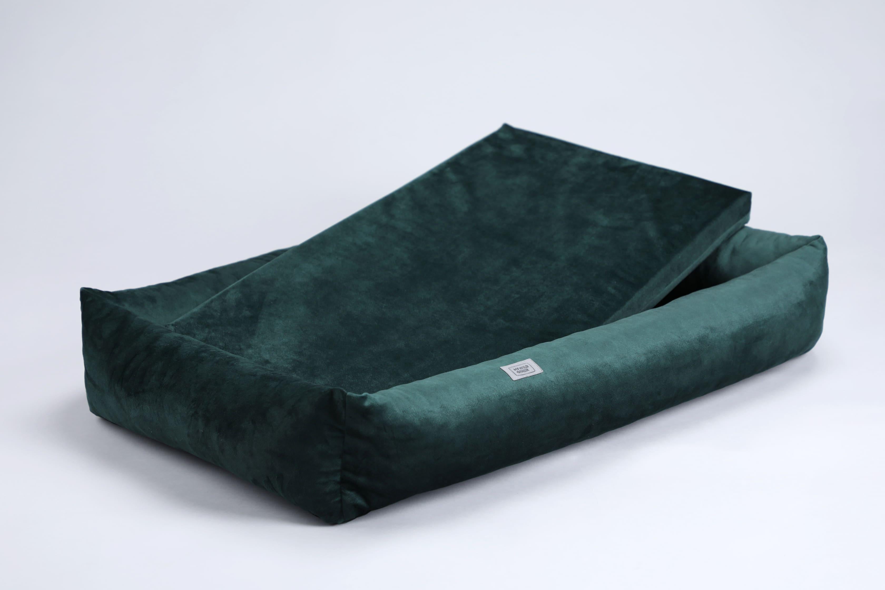 Emerald green shop dog bed