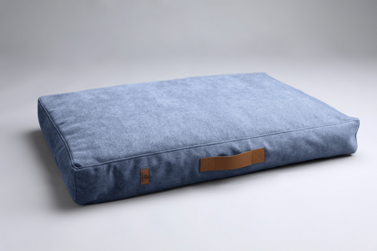 Scandinavian design dog bed | 2-sided | STEEL BLUE