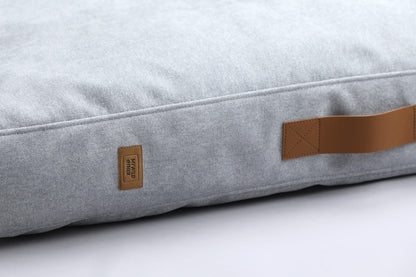 XL only | Scandinavian design dog bed | 2-sided | FOG GREY - premium dog goods handmade in Europe by animalistus