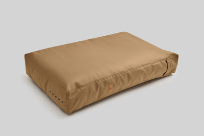 Leather-look cushion dog bed | LuxSoft | 2-sided | COPPER BROWN