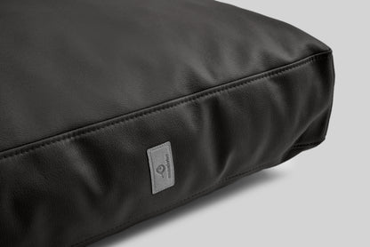 Leather-look cushion dog bed | LuxSoft | 2-sided | CHARCOAL BLACK