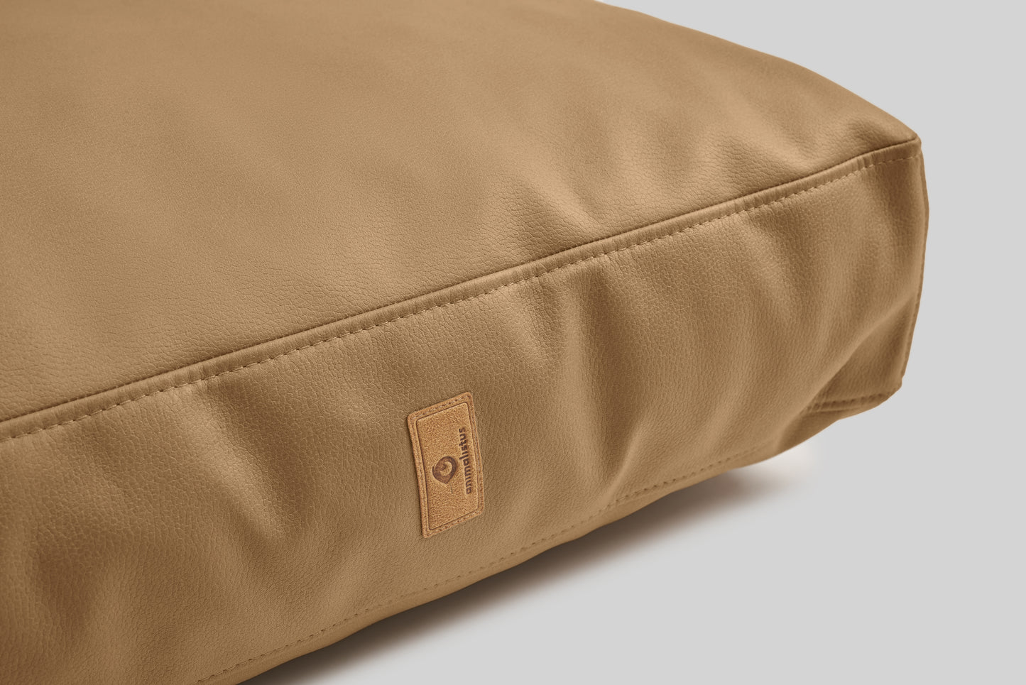 Leather-look cushion dog bed | LuxSoft | 2-sided | COPPER BROWN