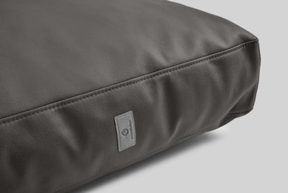 Leather-look cushion dog bed | LuxSoft | 2-sided | ASPHALT GREY