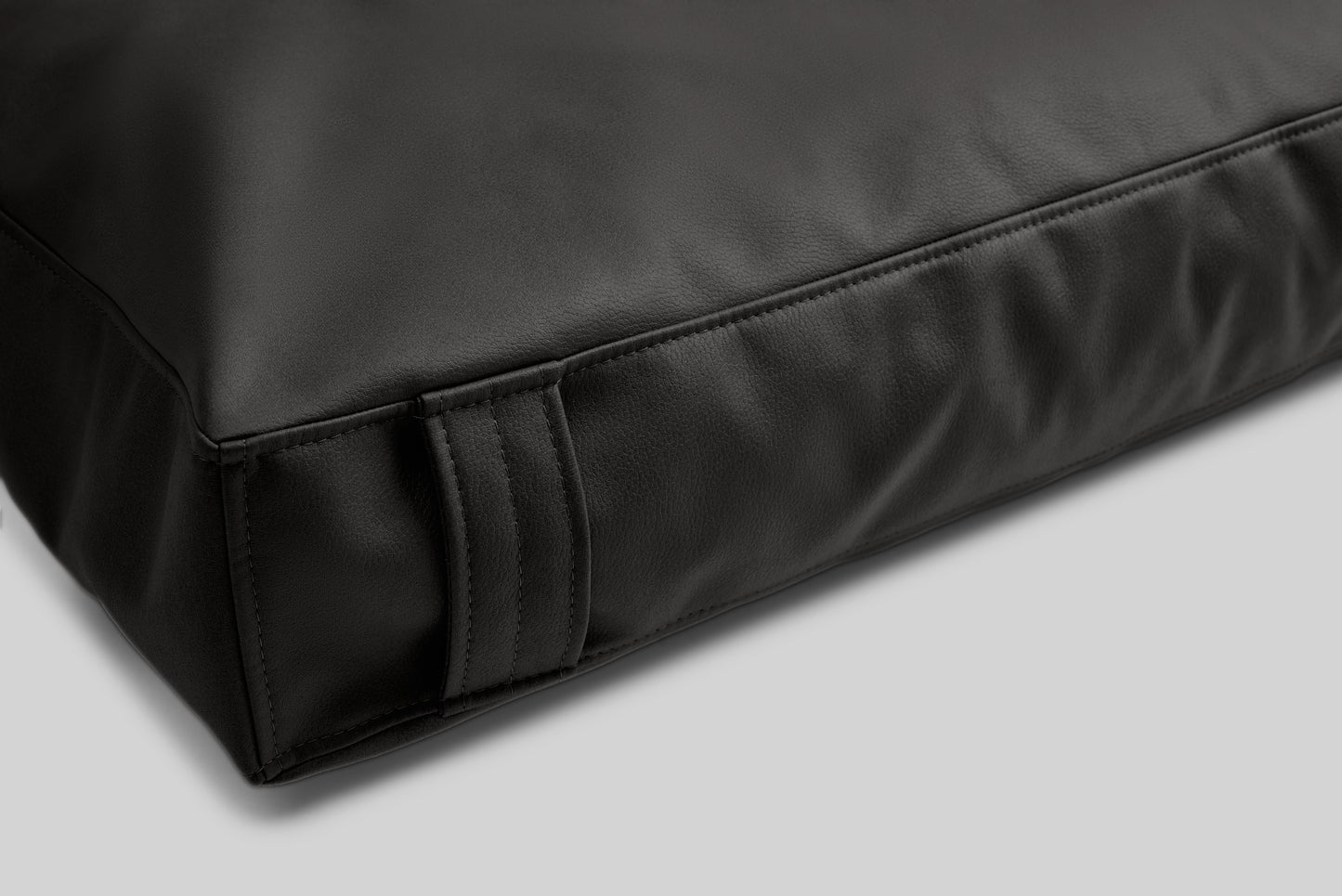 Leather-look cushion dog bed | LuxSoft | 2-sided | CHARCOAL BLACK