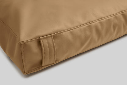 Leather-look cushion dog bed | LuxSoft | 2-sided | COPPER BROWN