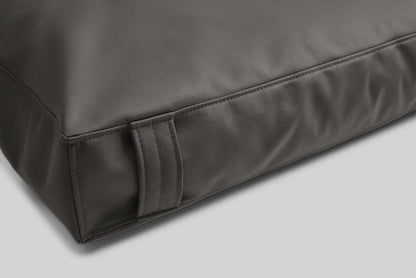 Leather-look cushion dog bed | LuxSoft | 2-sided | ASPHALT GREY