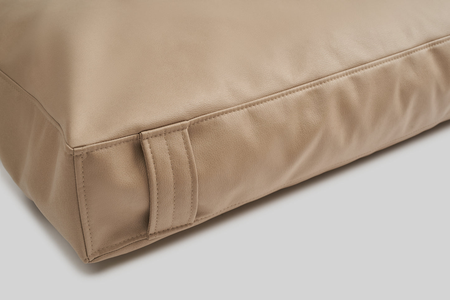 Leather-look cushion dog bed | LuxSoft | 2-sided | ALMOND BEIGE