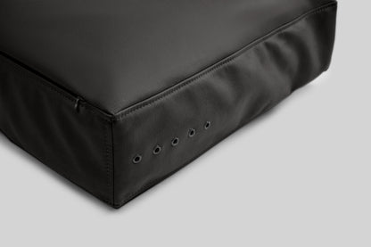 Leather-look cushion dog bed | LuxSoft | 2-sided | CHARCOAL BLACK