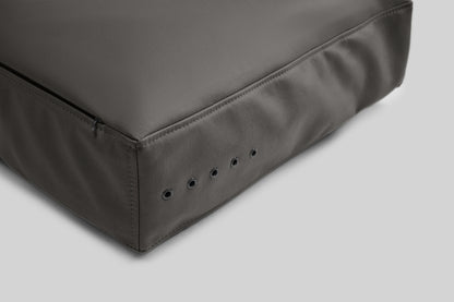 Leather-look cushion dog bed | LuxSoft | 2-sided | ASPHALT GREY