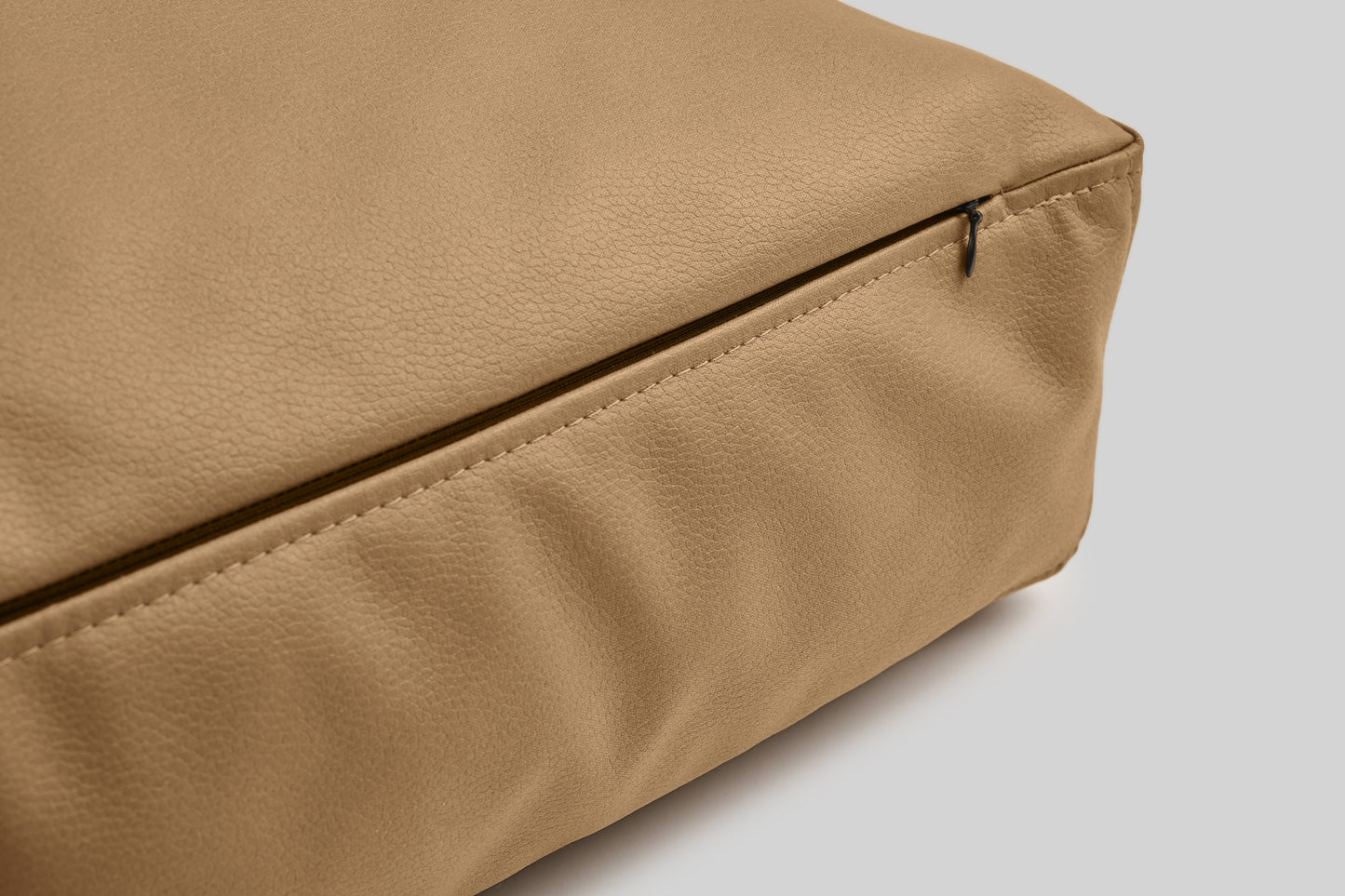 Leather-look cushion dog bed | LuxSoft | 2-sided | COPPER BROWN