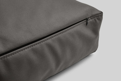 Leather-look cushion dog bed | LuxSoft | 2-sided | ASPHALT GREY